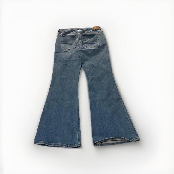 Flare Jeans 2000s American Eagle Blue Denim Women's 8 Next Level Stretch - Picture 2 of 8